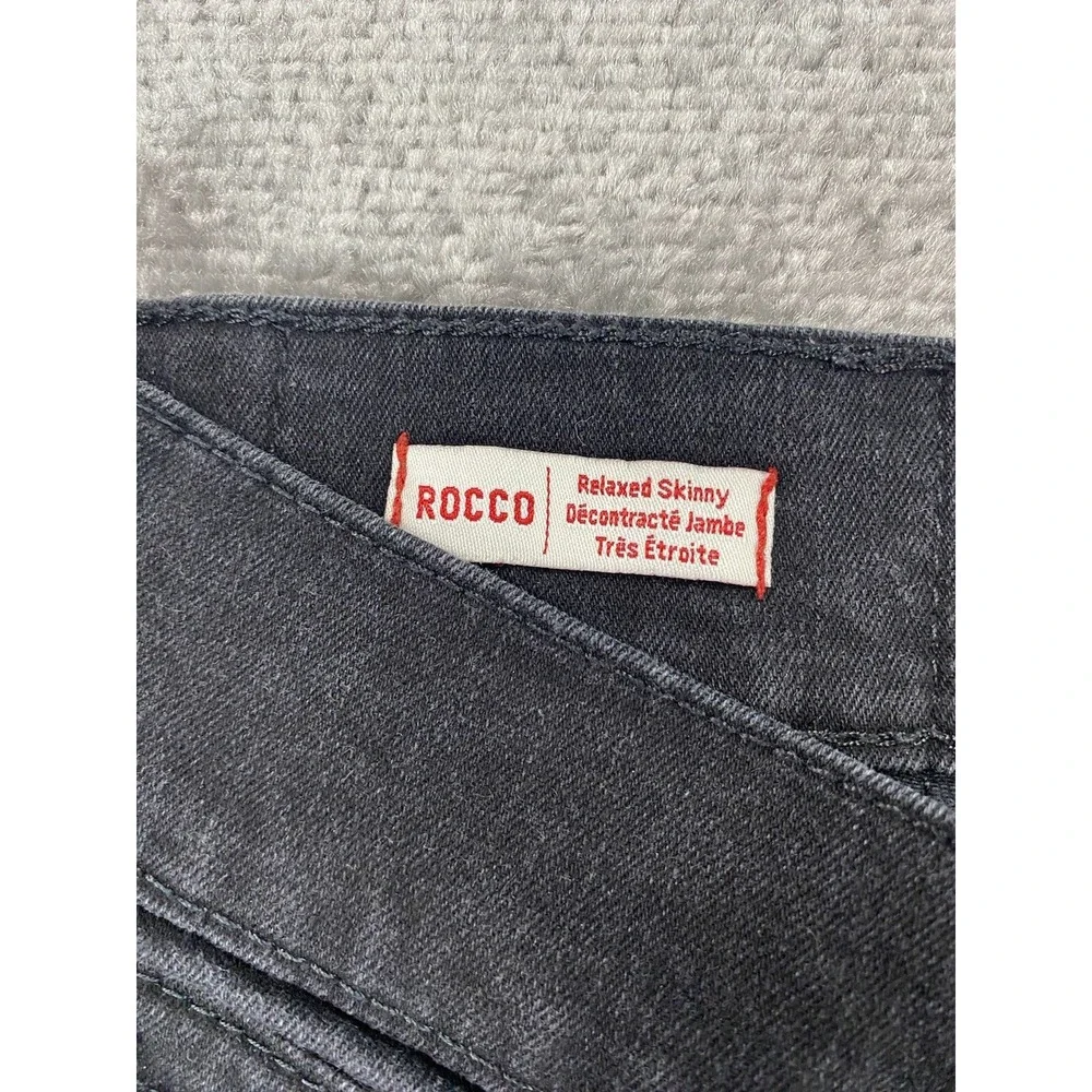 True Religion Jeans Mens 42x33 Black Denim World Tour Rocco Relaxed Skinny Logo